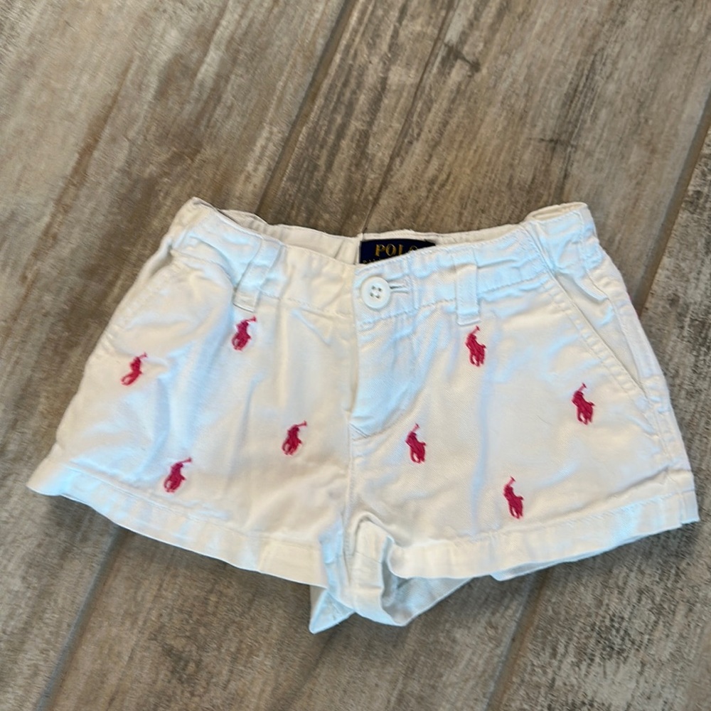 Girls Ralph Lauren Shorts Pink Horses